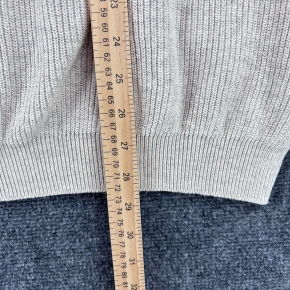 VINTAGE Eddie Bauer Beige Crew Neck Ribbed Knit Sweater Men’s Large Made In USA - Picture 8 of 10
